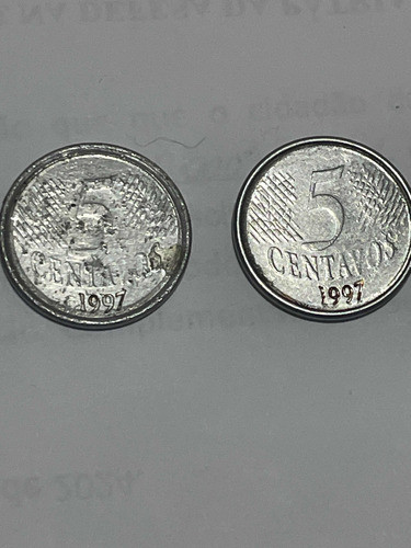 2 Moedas De 5 Centavos Do Ano De 1997 0