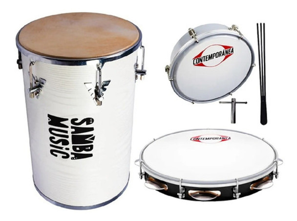 Kit Rebolo 50x12'' + Pandeiro 11'' Contemporânea + Tamborim 0