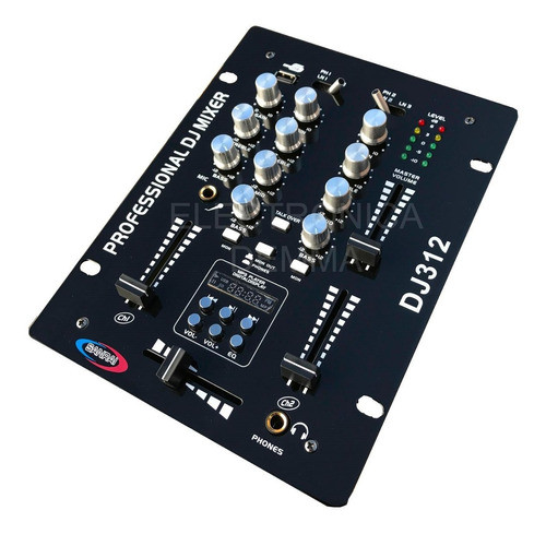 Consola Mixer Dj Stereo 2 Canales 3 Entradas +usb+bluetooth 0