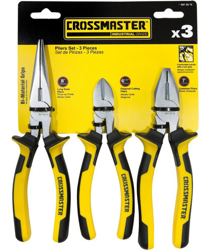 Kit Herramientas Set Pinzas 3 Piezas Crossmaster Industrial 0