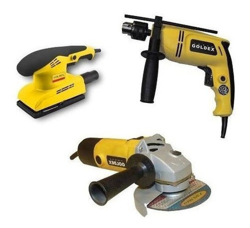 Amoladora + Taladro + Lijadora Goldex 0