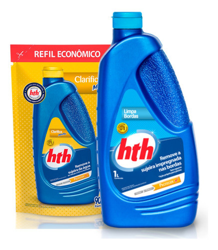 Kit Clarifica Maxfloc Refil 900ml + Limpa Bordas Frasco 1l 0