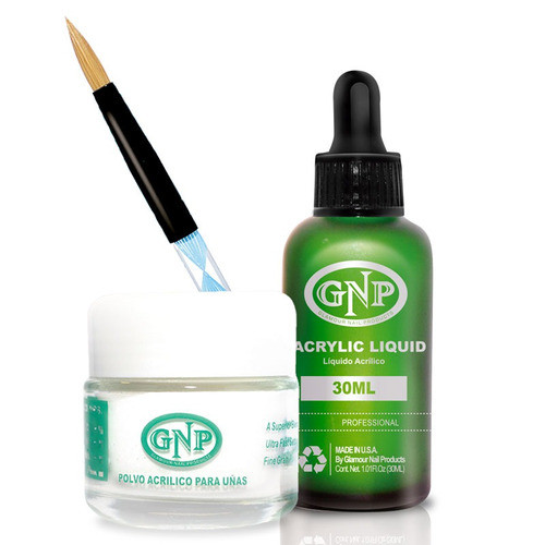 Polvo Acrilico 40gr Transp, Liquido 30ml Gnp Y Pincel 0