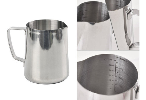 Jarra De Leche Con Mango Acero Inoxidable 600ml Cafe Pettish 0