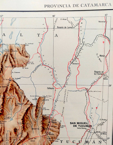 Mapa 1953 Catamarca Ferrocarril Ruta Ciudad Peron 0