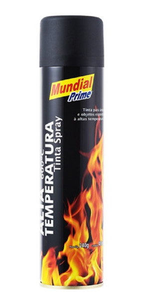 Lata Tinta Preto Fosco Alta Temperatura 400ml Mundial 0