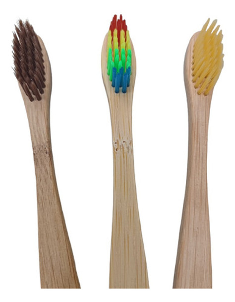 Kit 03 Escovas De Dente Cabo De Bambu 0