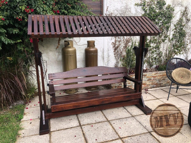 Hamaca En Madera Con Techo Para Jardín Exterior 0