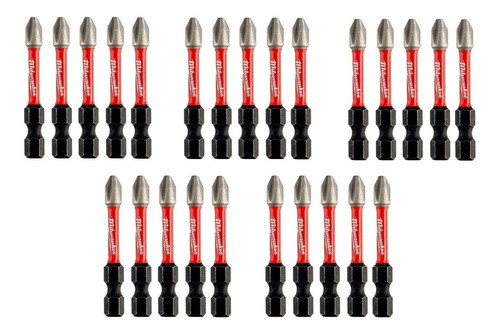 25 Puntas Flex De Alto Impacto Ph2 X 50mm Milwaukee 4762 0
