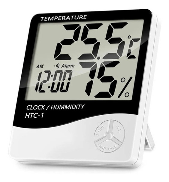 Medidor Higrometro Digital Termometro Humedad Reloj Alarma 0