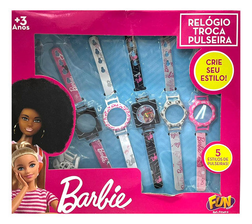 Relógio Infantil Troca Pulseiras Barbie Fun 0
