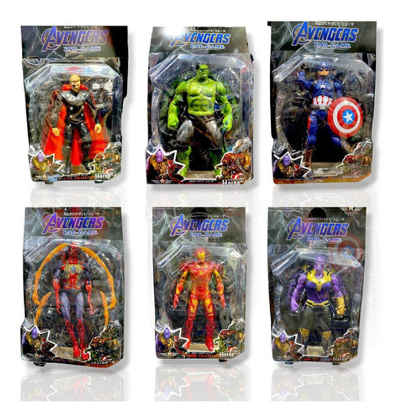 Muñecos Advenger End Game Hulk Iron Man Thor Spiderman Y ++ 0