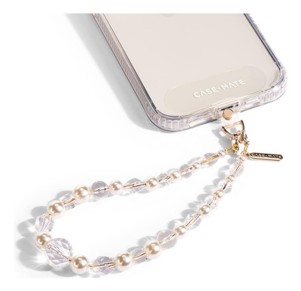 Colgante Antirobo P/ Teléfono Smartphone Perlas Cristales 0