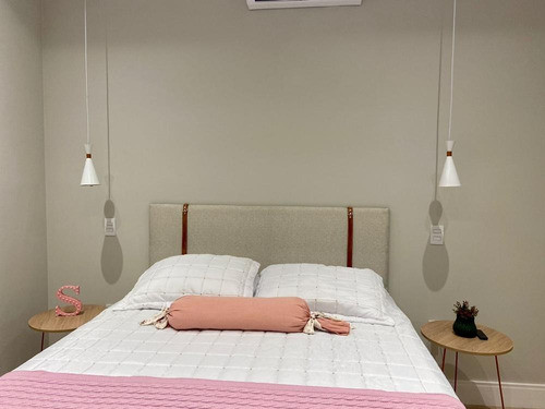 Painel Cabeceira King Linho Bege Cinta Em Couro Ofertamo 0