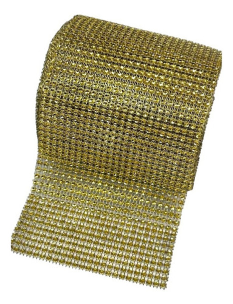Falso Strass Dorado 24 Lineas, 12 Cm De Ancho X 10 Yardas 0