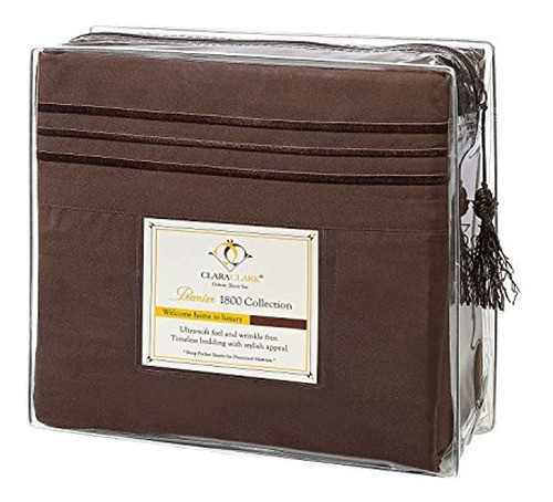 Juego De Sábanas De Microfibra Cepillada Doble Clara Clark, 0