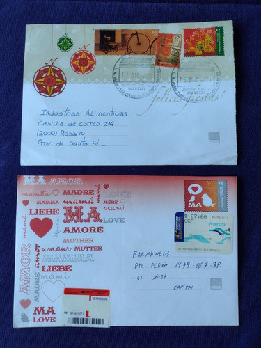 2 Sobres Pre Franquados Circulados Conmemorativos 0