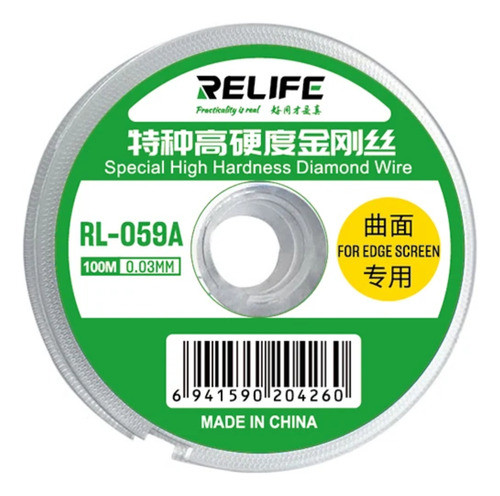 Hilo Alambre Molibdeno Separador Vidrio Relife 0.03mm 100 M 0