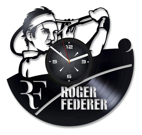 Roger Federer Tennis Vinyl Record Wall Clock. Decoración Par 0