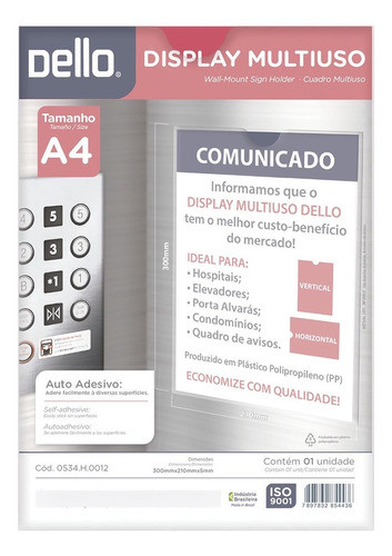 Quadro Multiuso A4 Cristal 0