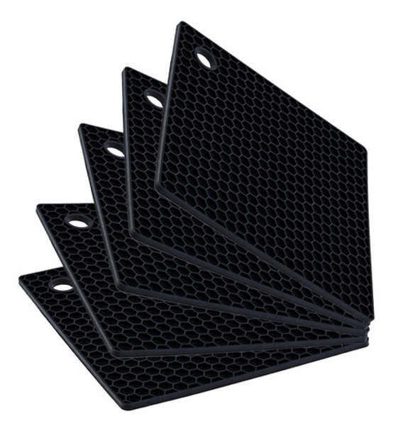 Kit Cinco Descanso Quadrado Preto 17cm Weck 0 Kit Cinco Descanso Quadrado Preto 17cm Weck 0