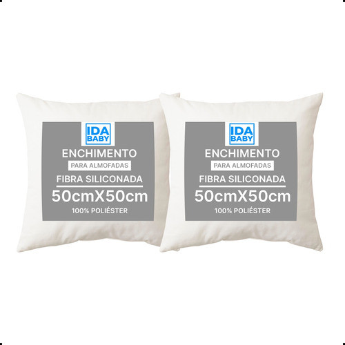 Kit 2 Enchimento Almofada Refil 50x50 Fibra 100% Siliconada 0