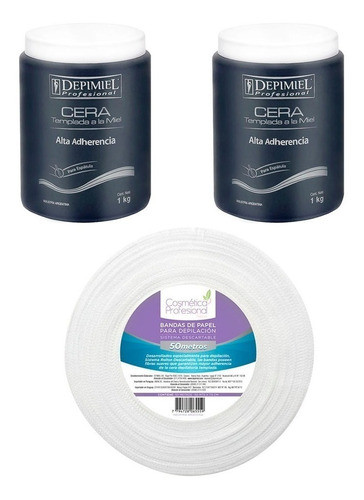 Cera Depilatoria Alta Adherencia Depimiel 2 Kg + Bandas 0
