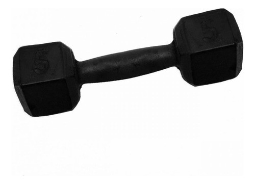 Halter Sextavado 5 Kg Em Ferro Fundido Pintado Preto 0