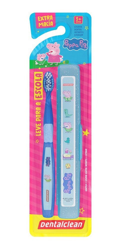 6 X Kit Escolar Escova De Dente Infantil George Pig + Estojo 0