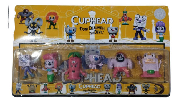 Pack Muñecos Cuphead X6u Mugman Chalice Cala Porkrind Elder 0