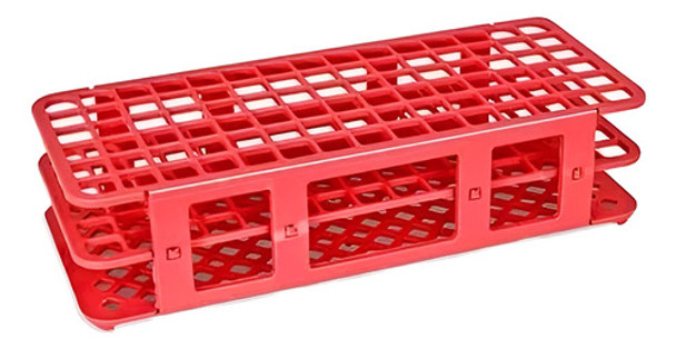Estante Para 90 Tubos De 13mm De Diametro Cor Vermelha 1 Und 0
