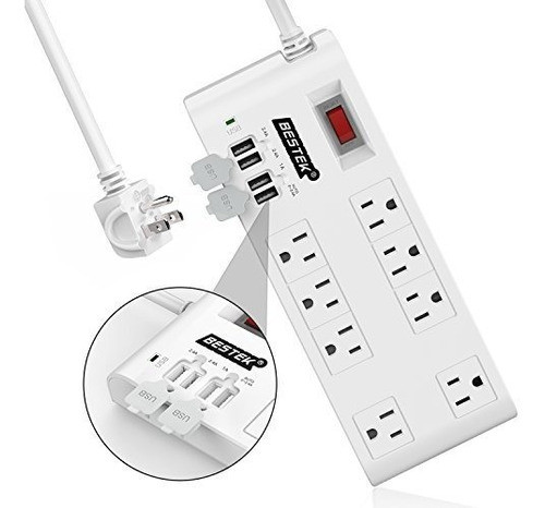 Toma De Corriente Bestek De 8 Salidas Con Protector De Sobre 0