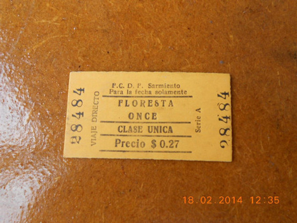 Boleto Usado De Ferrocarril Sarmiento Año 1970 0