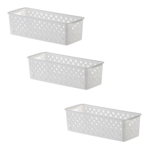 Kit 3 Cesto Organizador Multiuso Quadratta 27x12x12 Cm 0
