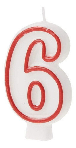 Número 6 Vela De Cumpleaños 0