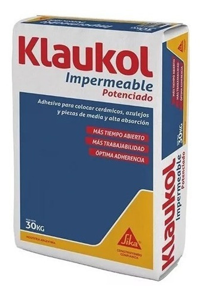 Klaukol Impermeable 30 Kgs Pegamento Adhesivo Para Ceramica 0