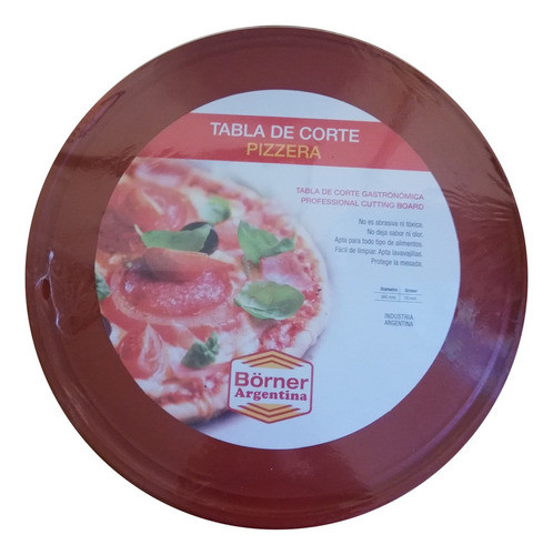 Tabla Pizza Circular Picar Corte Polipropileno 36 Cm Borner 0