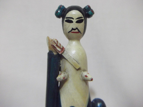 B. Antigo - Escultura Tailandesa Figura Feminina Em Madeira 0