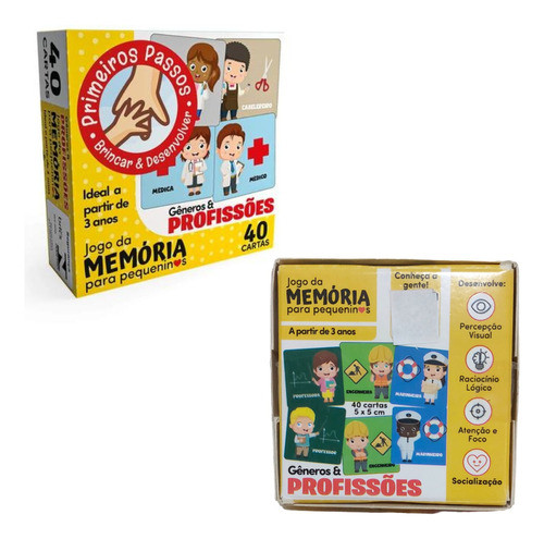 Jogo Da Memoria Gêneros E Profissões 40 Cartas Cooper Fun 0