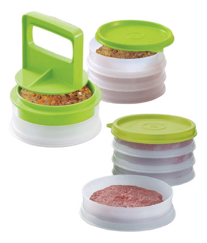 Prensa Y Porta Amburguesera De 8 Uds Libre D Bpa Tupperware® 0