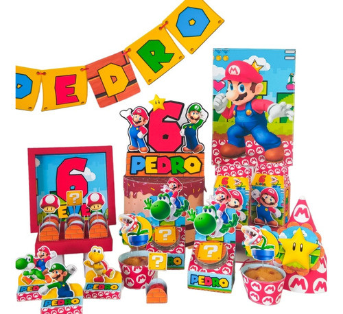 Kit Imprimible Cajitas Banderines Invitación Topper 0
