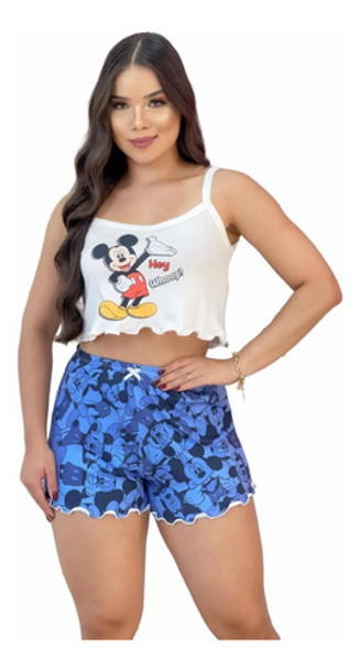 Pijama Curto Cropped Feminino Blusa Short Doll Blogueirinha 3 Pijama Curto Cropped Feminino Blusa Short Doll Blogueirinha 3