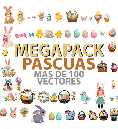 Mega Pack Vectores Graficos Pascua Archivos Eps / Mas De 100 0