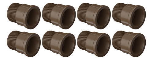 Kit 8 Adaptador Rosca Cola 3/4 25mm Soldavel Marrom Conexão 0