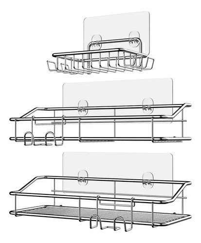 Nieifi Cesta De Ducha Con Ganchos, Soporte Para Jabonera Par 0