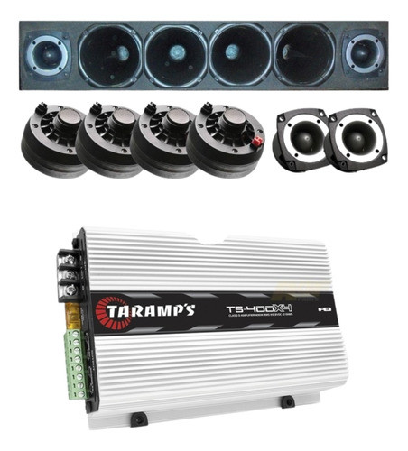 Kit Caixa Corneteira + 4 Driver + 2 Tweeter + Modulo Ts400x4 0