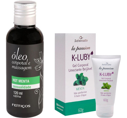 Kit Óleo De Massagem Corporal E Lubrificante Beijavel Menta 0