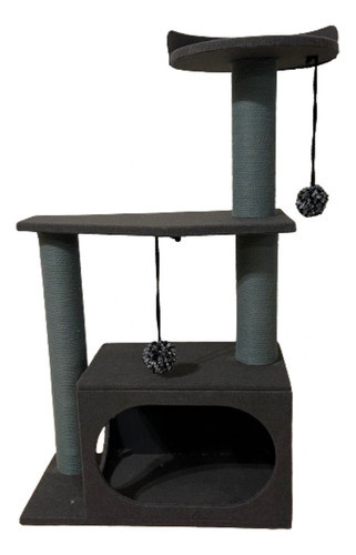 Gimnasio Rascador Para Gatos Con Casita 0