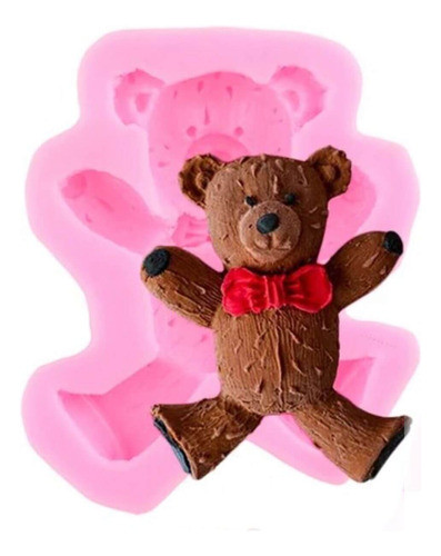 Molde De Silicone Urso Ursinho Com Gravata Mod 1 0