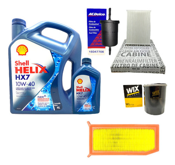 Kit Aceite Shell 10w40 + 4 Filtros Kangoo H4m Nissan 2018 - 0